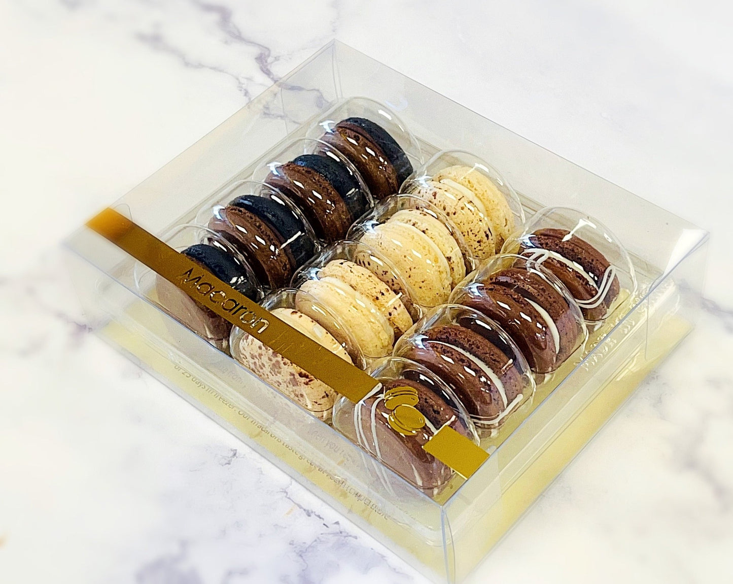 12 Pack Chocolate Gift Box Set Macarons. - Macaron Centrale