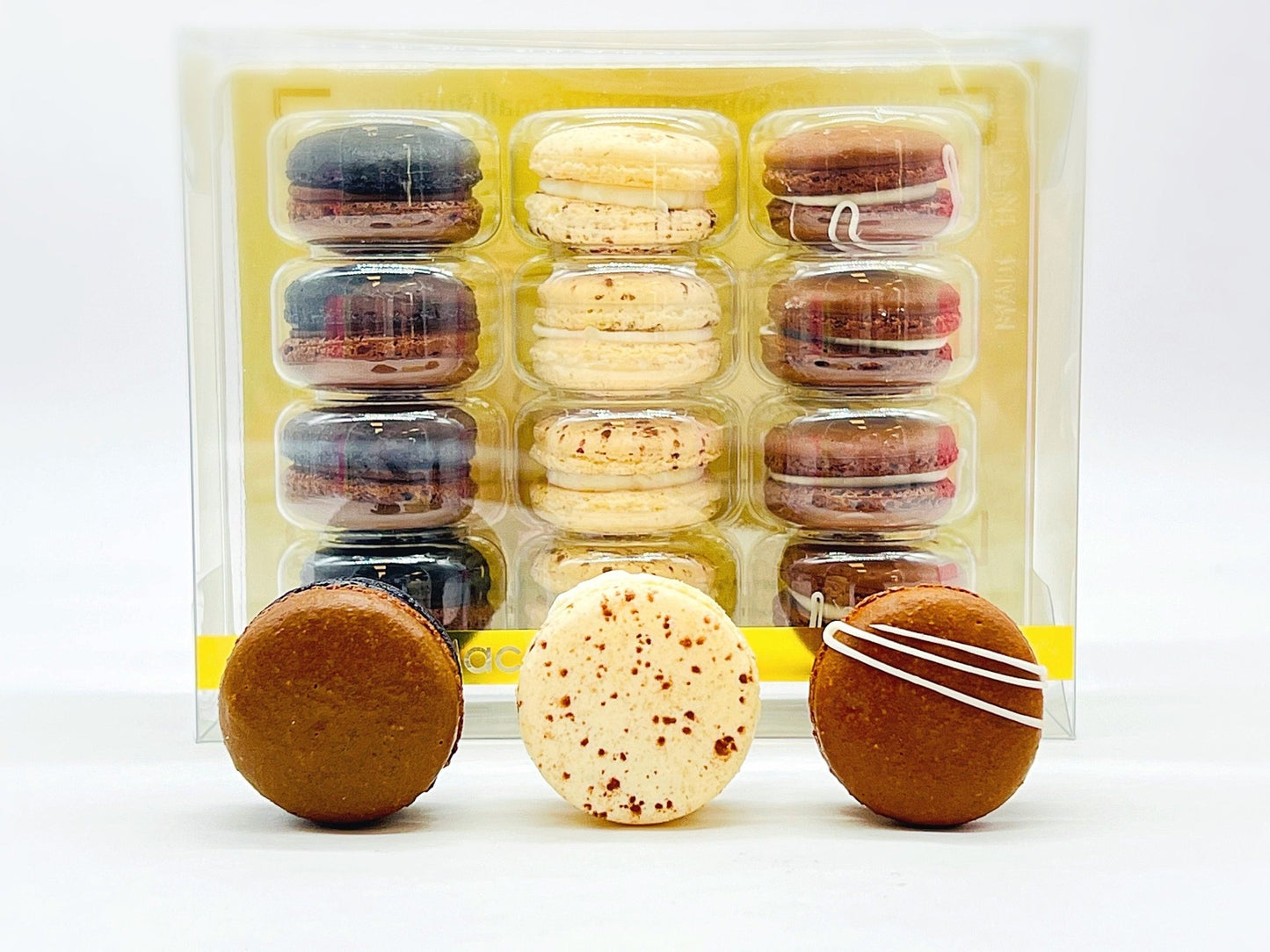 12 Pack Chocolate Gift Box Set Macarons. - Macaron Centrale