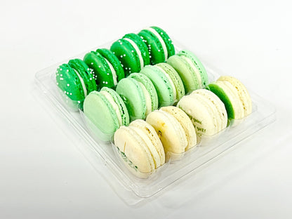 12 Pack Happy New Year Collection with Clear Gift Box | Green | Perfect for ringing in the New Year festivities - Macaron Centrale