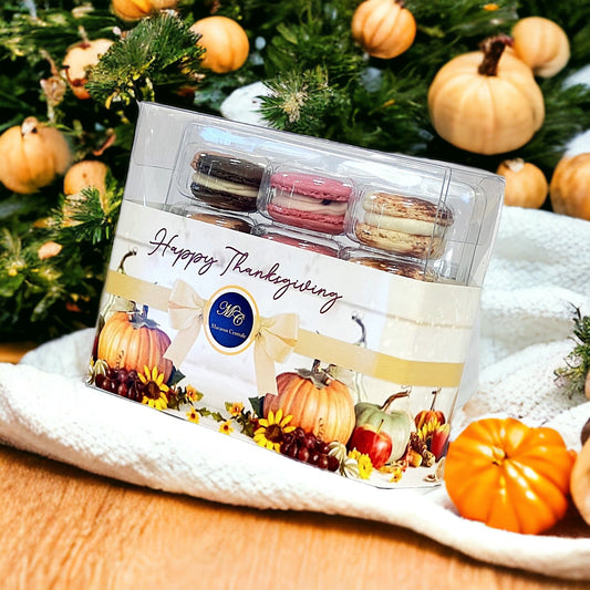 12 Pack Happy Thanksgiving Macaron Collection with Clear Gift Box | Choose Your Favorites - Macaron Centrale