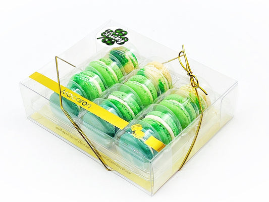 12 Pack Lucky Green Gift Box Set Macarons. - Macaron Centrale