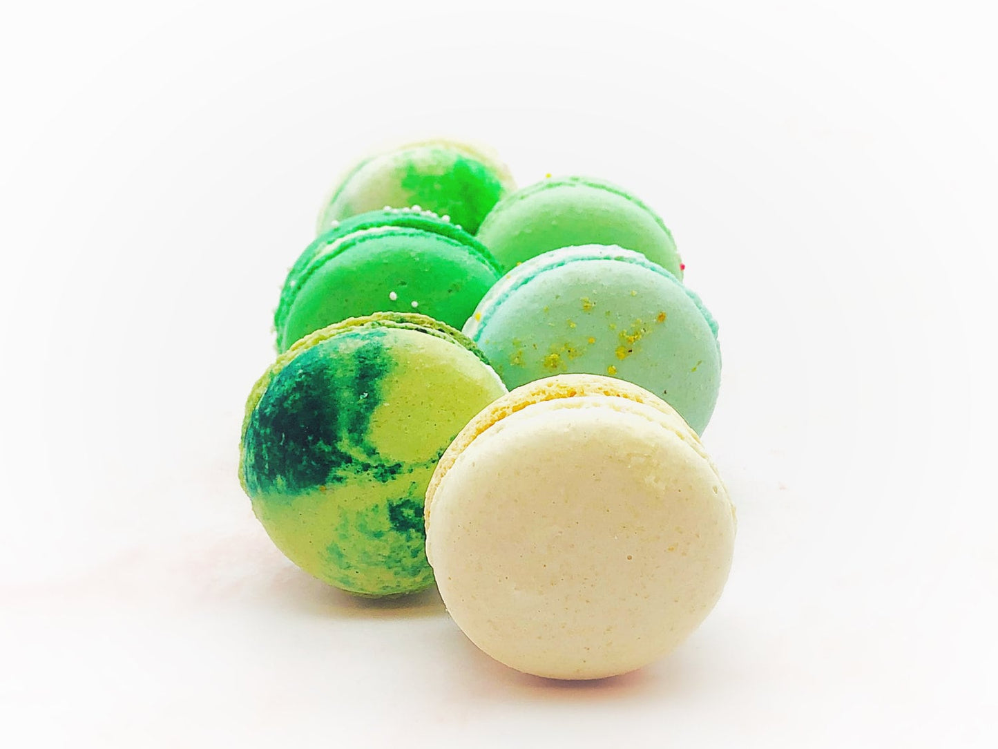 24 Pack Assorted Macaron, The Green Set | Great for any party, celebration. - Macaron Centrale