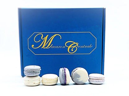 24 Pack Assorted Macaron, The Grey Set | Great for any party, celebration. - Macaron Centrale