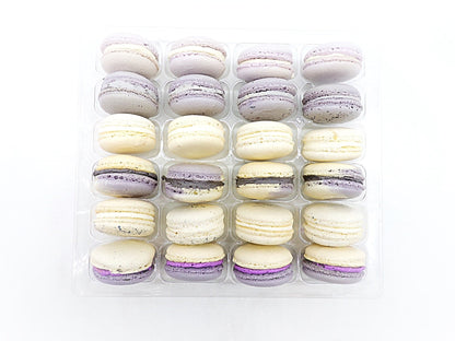 24 Pack Assorted Macaron, The Grey Set | Great for any party, celebration. - Macaron Centrale