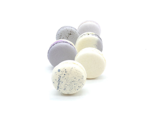 24 Pack Assorted Macaron, The Grey Set | Great for any party, celebration. - Macaron Centrale