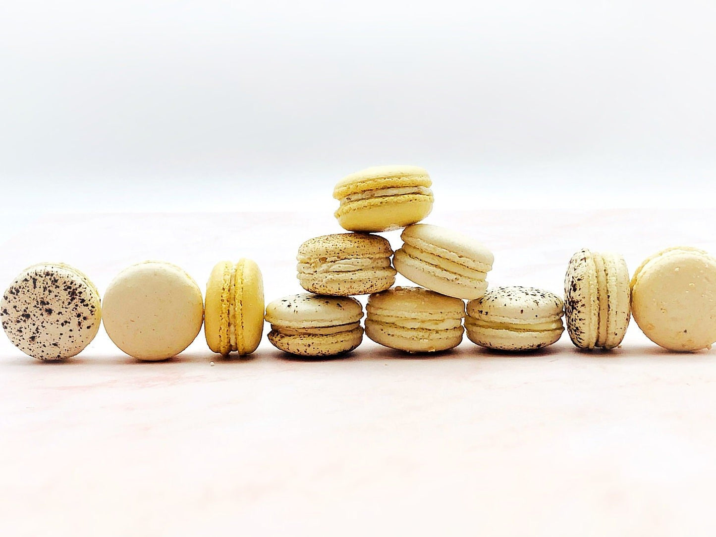 24 Pack Assorted Macaron, The Ivory Set | Great for any party, celebration. - Macaron Centrale