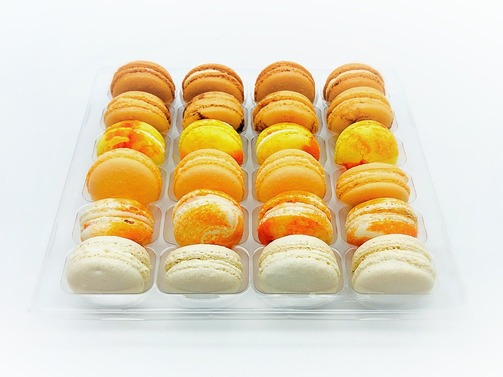 24 Pack Assorted Macaron, The Orange Set | Great for any party, celebration. - Macaron Centrale