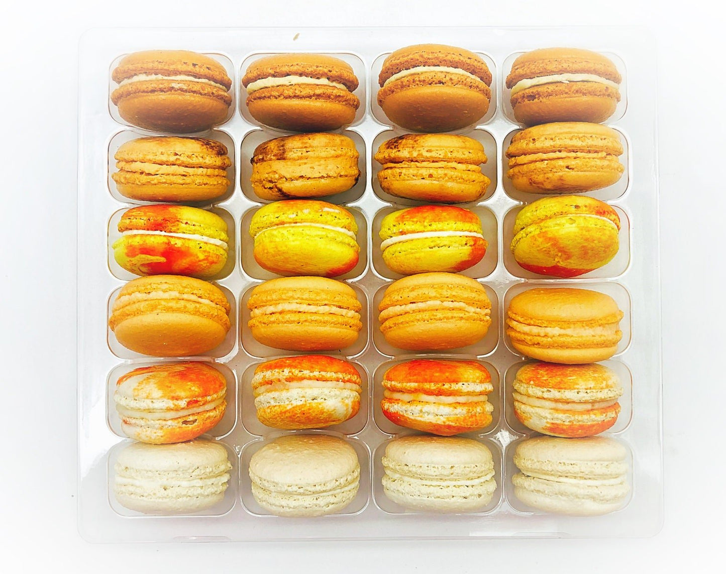 24 Pack Assorted Macaron, The Orange Set | Great for any party, celebration. - Macaron Centrale