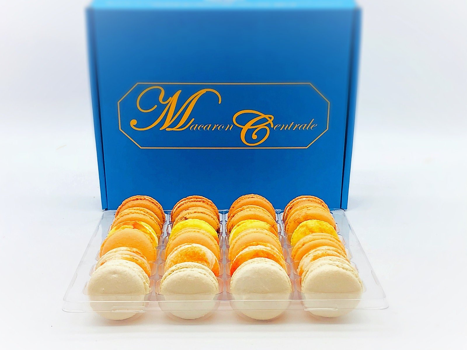 24 Pack Assorted Macaron, The Orange Set | Great for any party, celebration. - Macaron Centrale