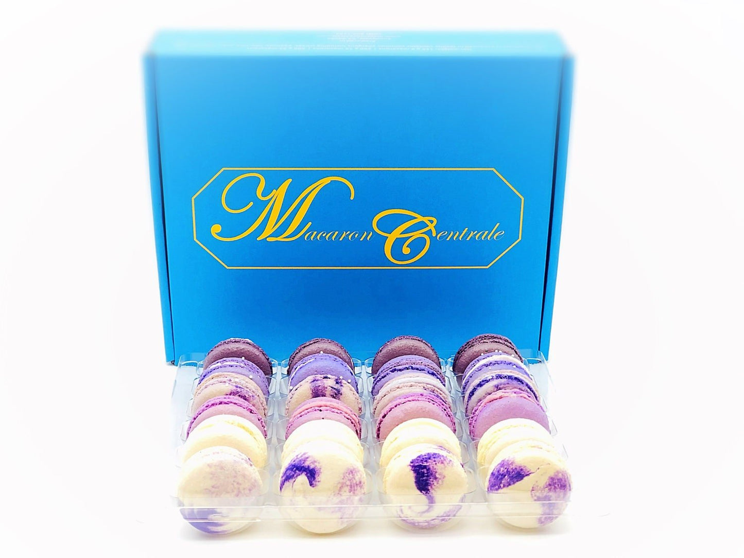 24 Pack Assorted Macaron, The Purple Set | Great for any party, celebration. - Macaron Centrale