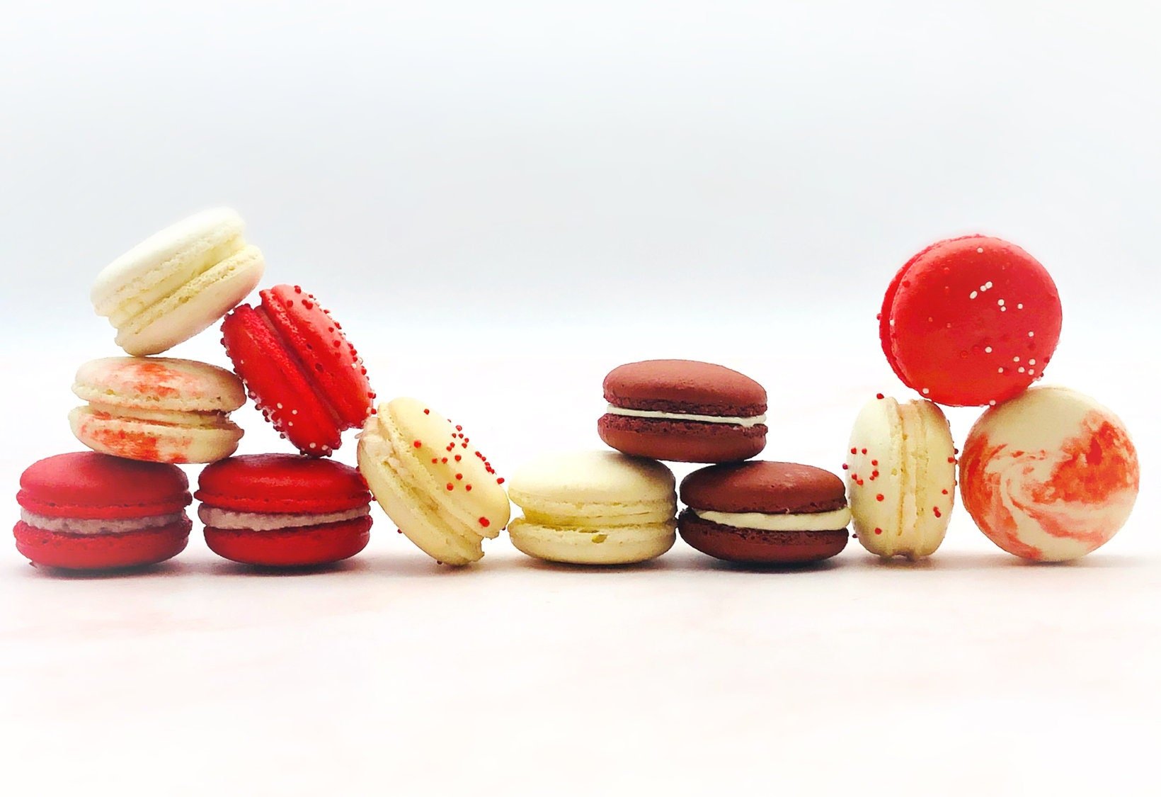 24 Pack Assorted Macaron, The Red Set | Great for any party, celebration. - Macaron Centrale