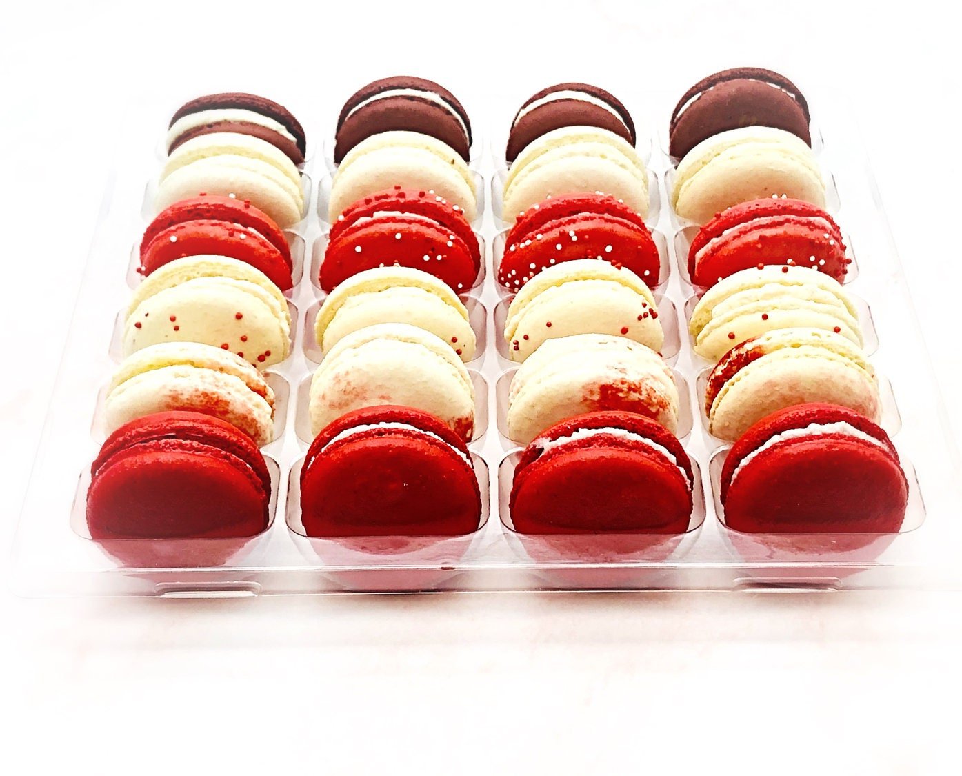 24 Pack Assorted Macaron, The Red Set | Great for any party, celebration. - Macaron Centrale