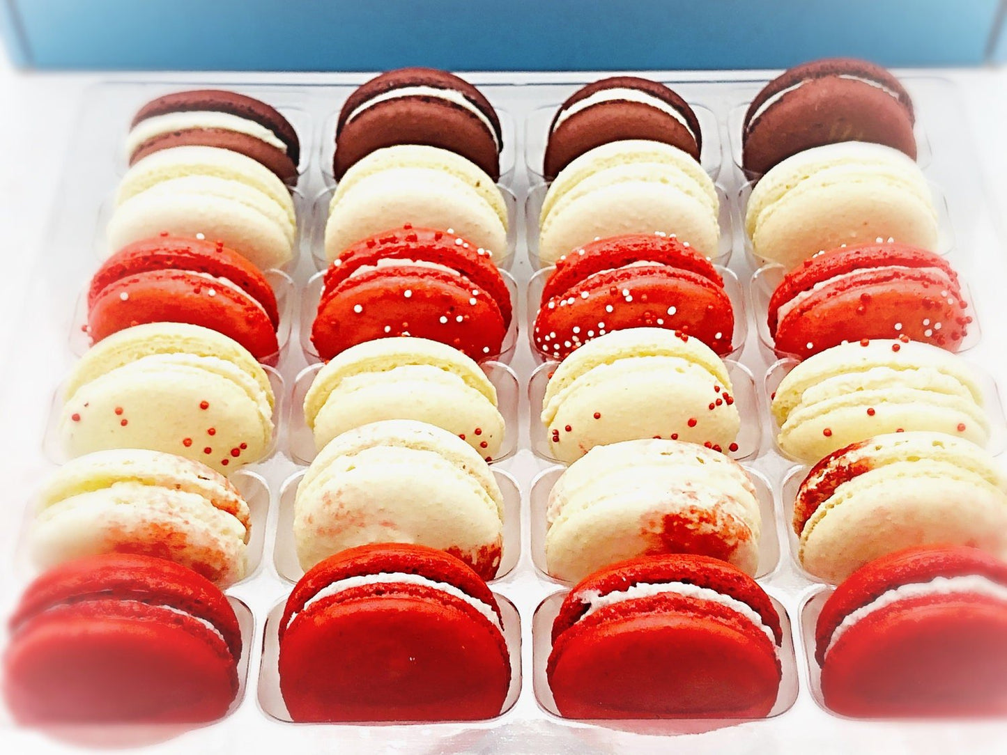 24 Pack Assorted Macaron, The Red Set | Great for any party, celebration. - Macaron Centrale