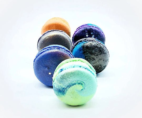 24 Pack Assorted Macaron, The Space Collection | Great for any party, celebration. - Macaron Centrale