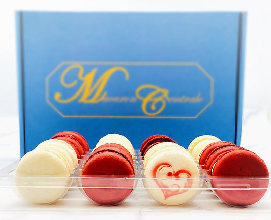 24 Pack Valentines Inspired Macarons. - Macaron CentraleNoneVanilla + Raspberry