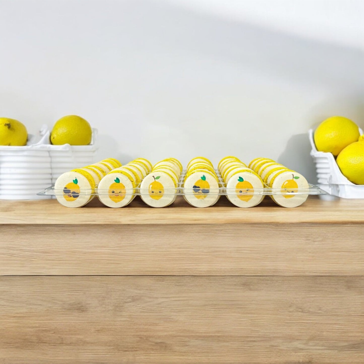 36 Pack Lemon Chocolate French Macarons - Macaron Centrale