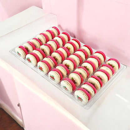 36 Pack Raspberry Chocolate French Macarons - Macaron Centrale