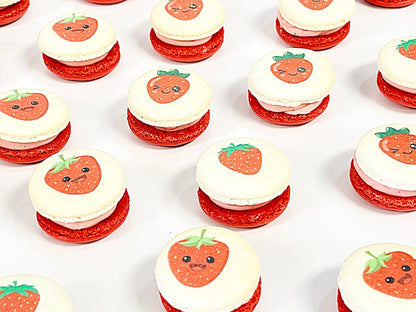 36 Pack Strawberry Chocolate French Macarons - Macaron Centrale