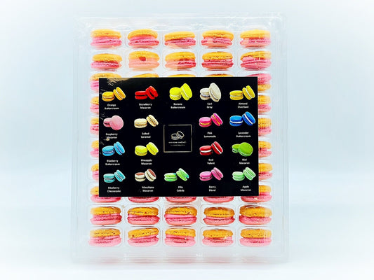 50 Pack Apricot - Raspberry French Macaron Value Pack - Macaron Centrale