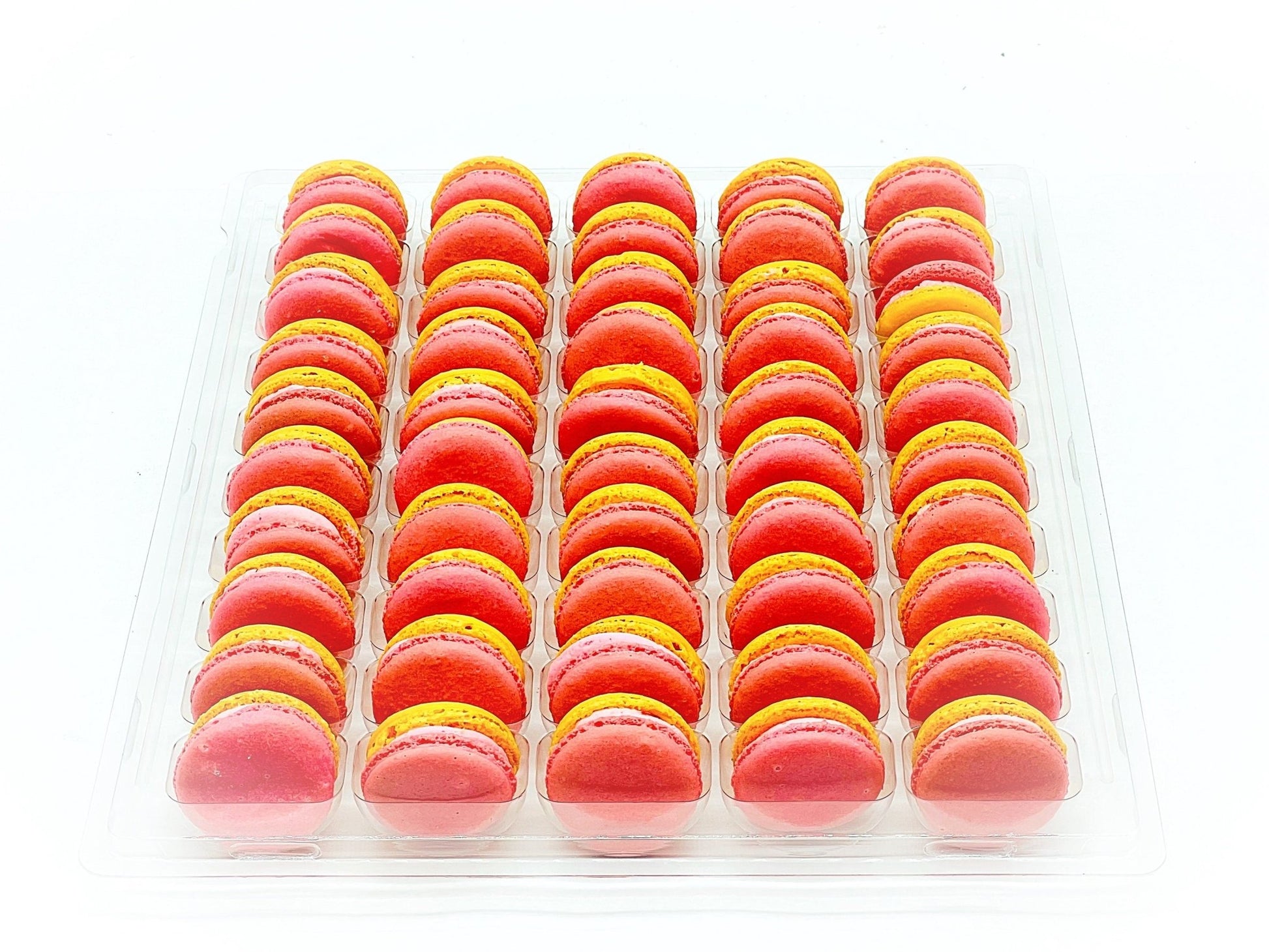 50 Pack Apricot - Raspberry French Macaron Value Pack - Macaron Centrale