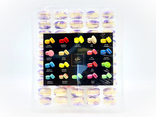 50 Pack Blackberry Cheesecake French Macaron Value Pack - Macaron Centrale