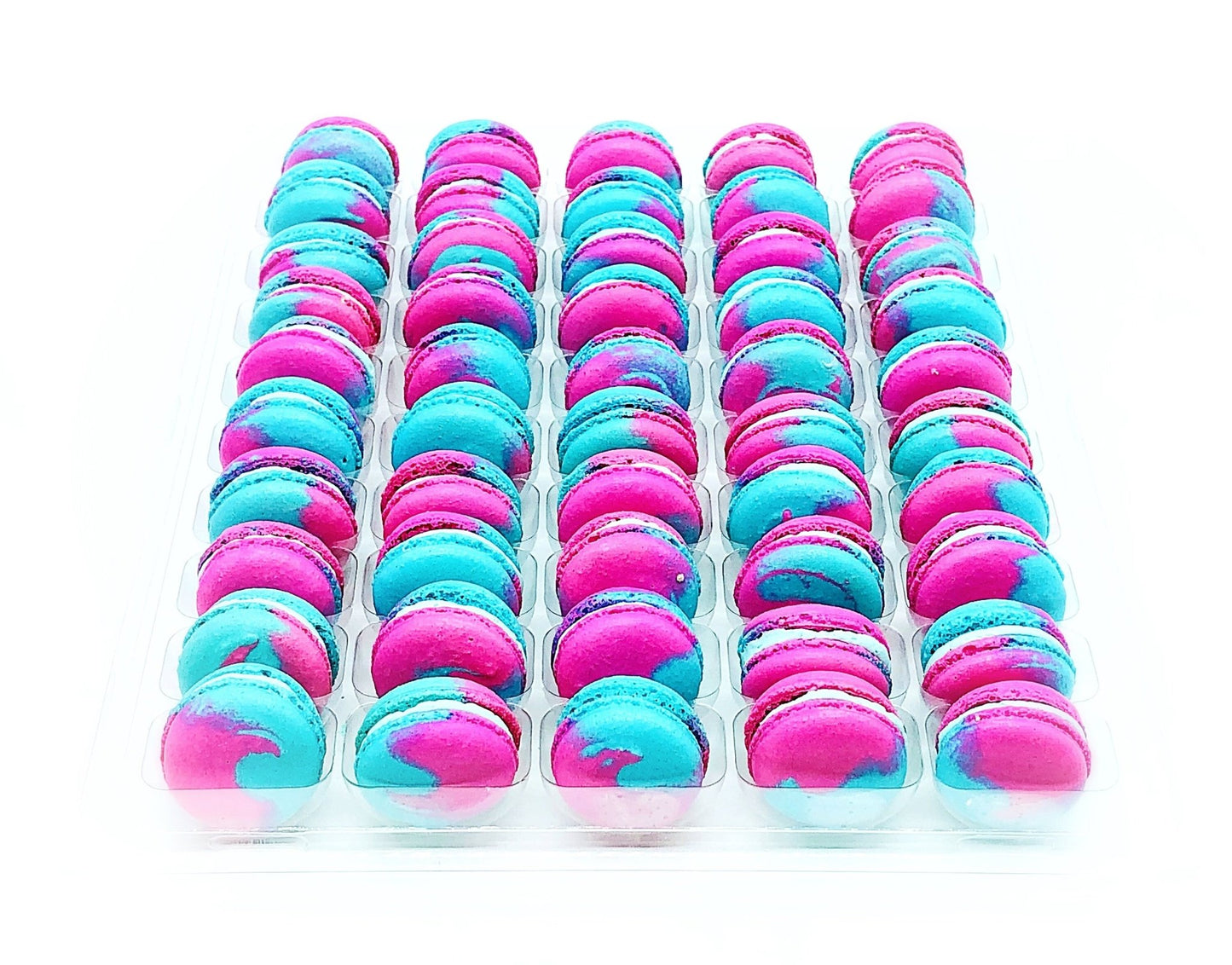 50 Pack Blue Raspberry French Macaron Value Pack - Macaron Centrale