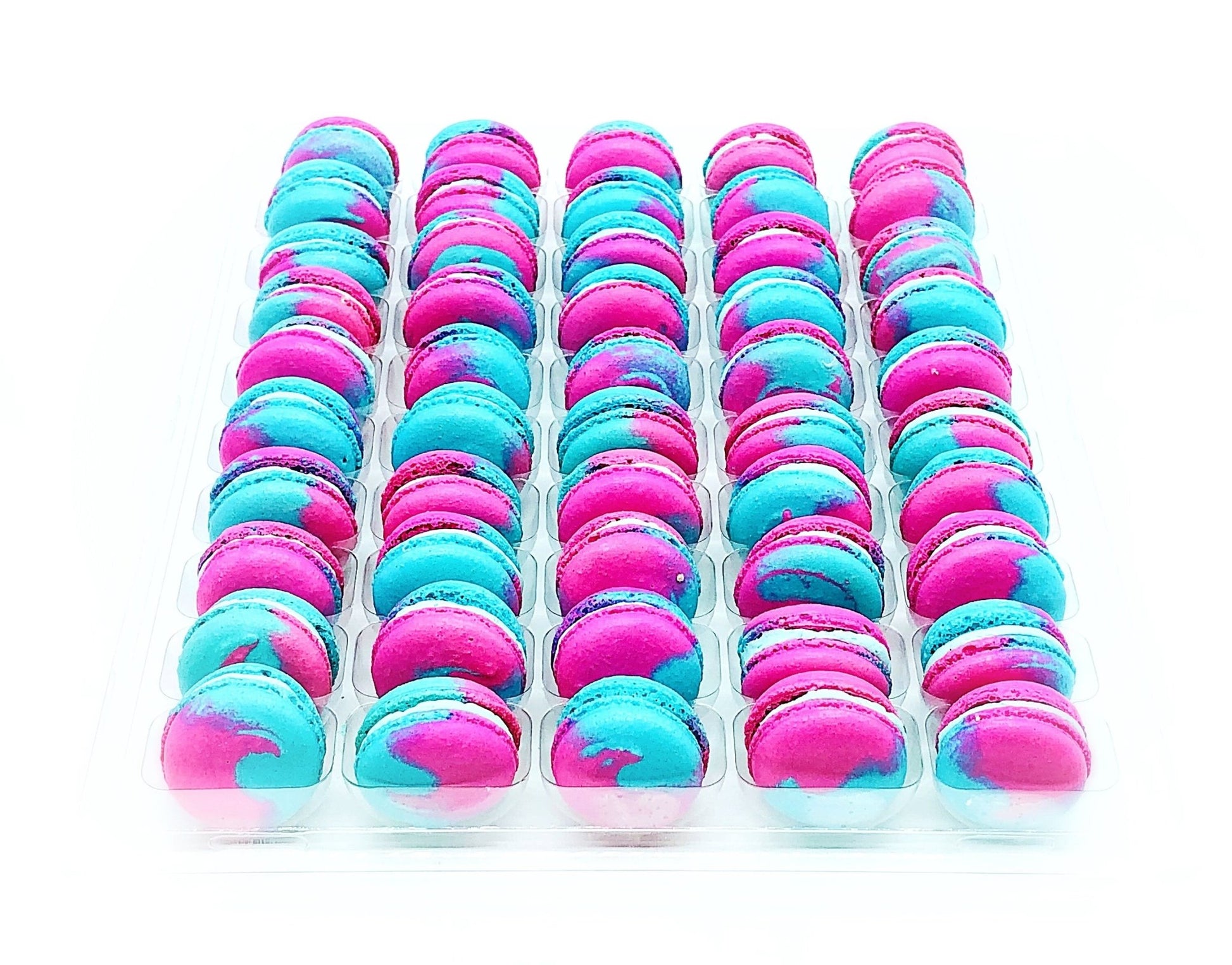 50 Pack Blue Raspberry French Macaron Value Pack - Macaron Centrale