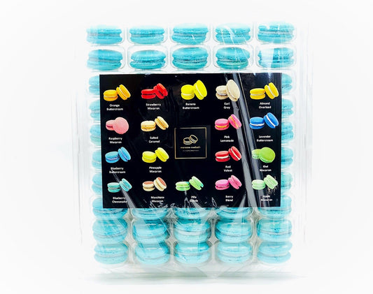 50 Pack Blueberry Buttercream French Macaron Value Pack - Macaron Centrale