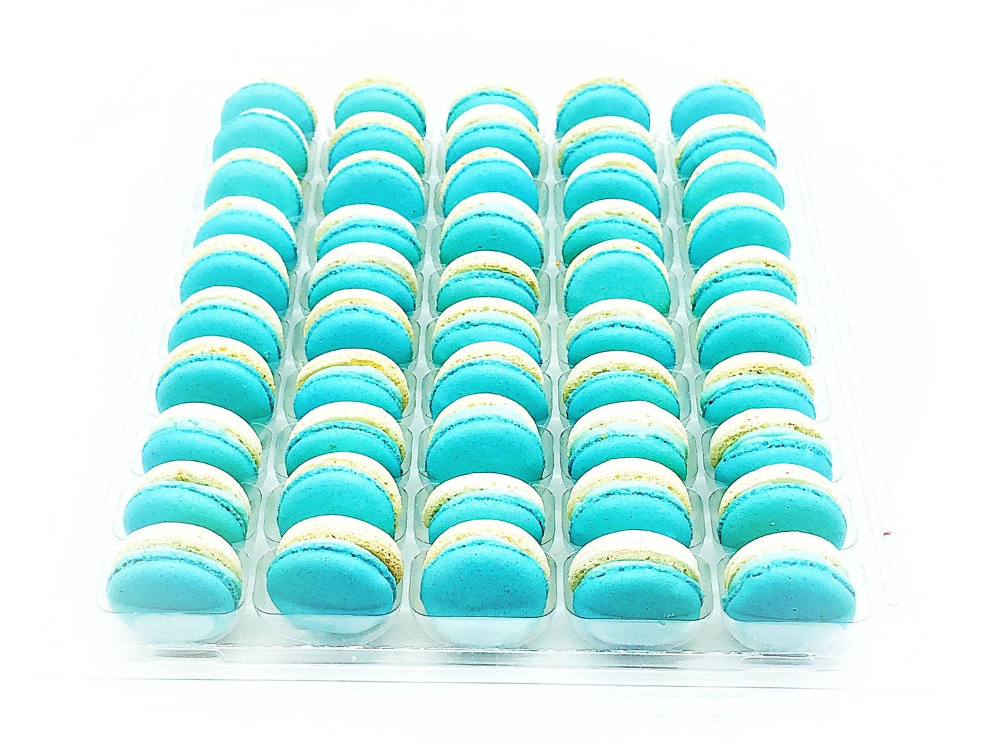 50 Pack Blueberry White Chocolate Ganache French Macaron Value Pack - Macaron Centrale