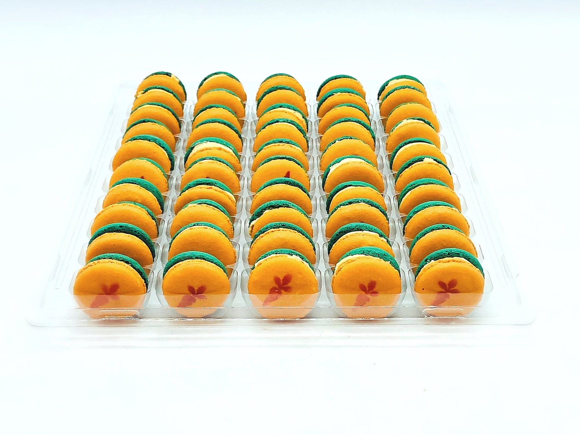 50 Pack Carrot French Macaron Value Pack - Macaron Centrale