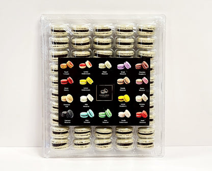 50 Pack Chocolate and Blackcurrant French Macaron Value Pack - Macaron Centrale