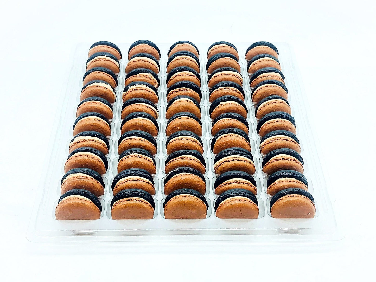 50 Pack Chocolate Caramel French Macaron Value Pack - Macaron Centrale