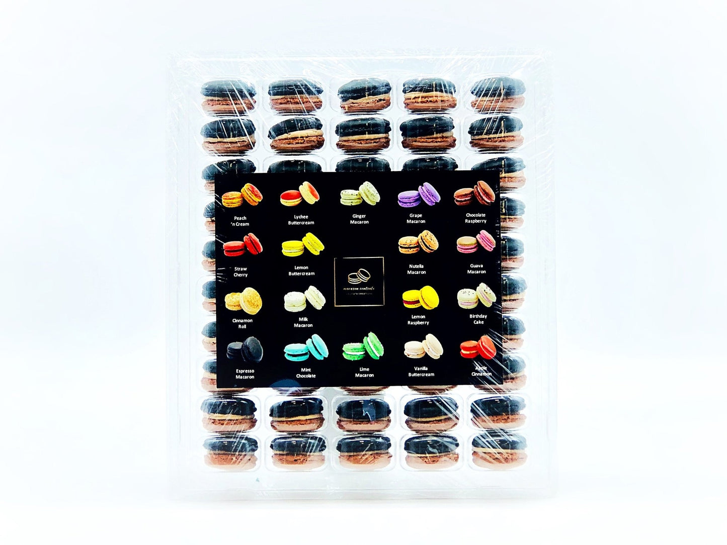 50 Pack Chocolate Caramel French Macaron Value Pack - Macaron Centrale