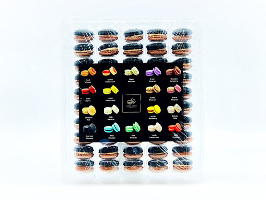 50 Pack Chocolate Caramel French Macaron Value Pack - Macaron Centrale