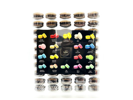 50 Pack Chocolate French Macaron Value Pack - Macaron Centrale
