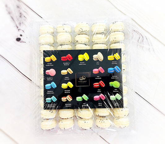 50 Pack Cookie'n Cream Macarons French Macaron Value Pack - Macaron Centrale