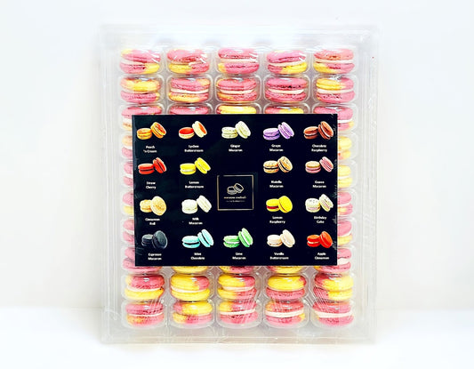 50 Pack Cranberry and Yuzu French Macaron Value Pack - Macaron Centrale