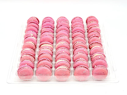 50 Pack Cranberry French Macaron Value Pack - Macaron Centrale