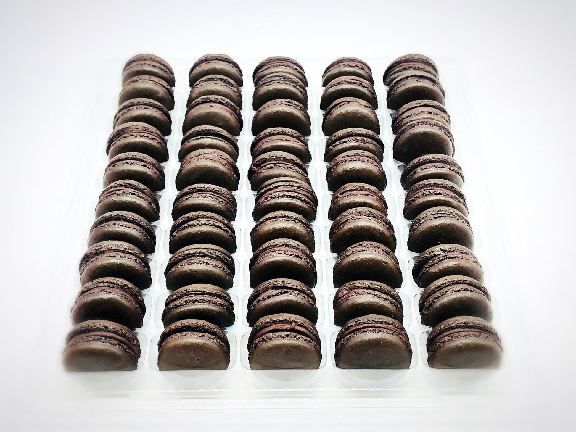 50 Pack Dark Chocolate French Macaron Value Pack - Macaron Centrale