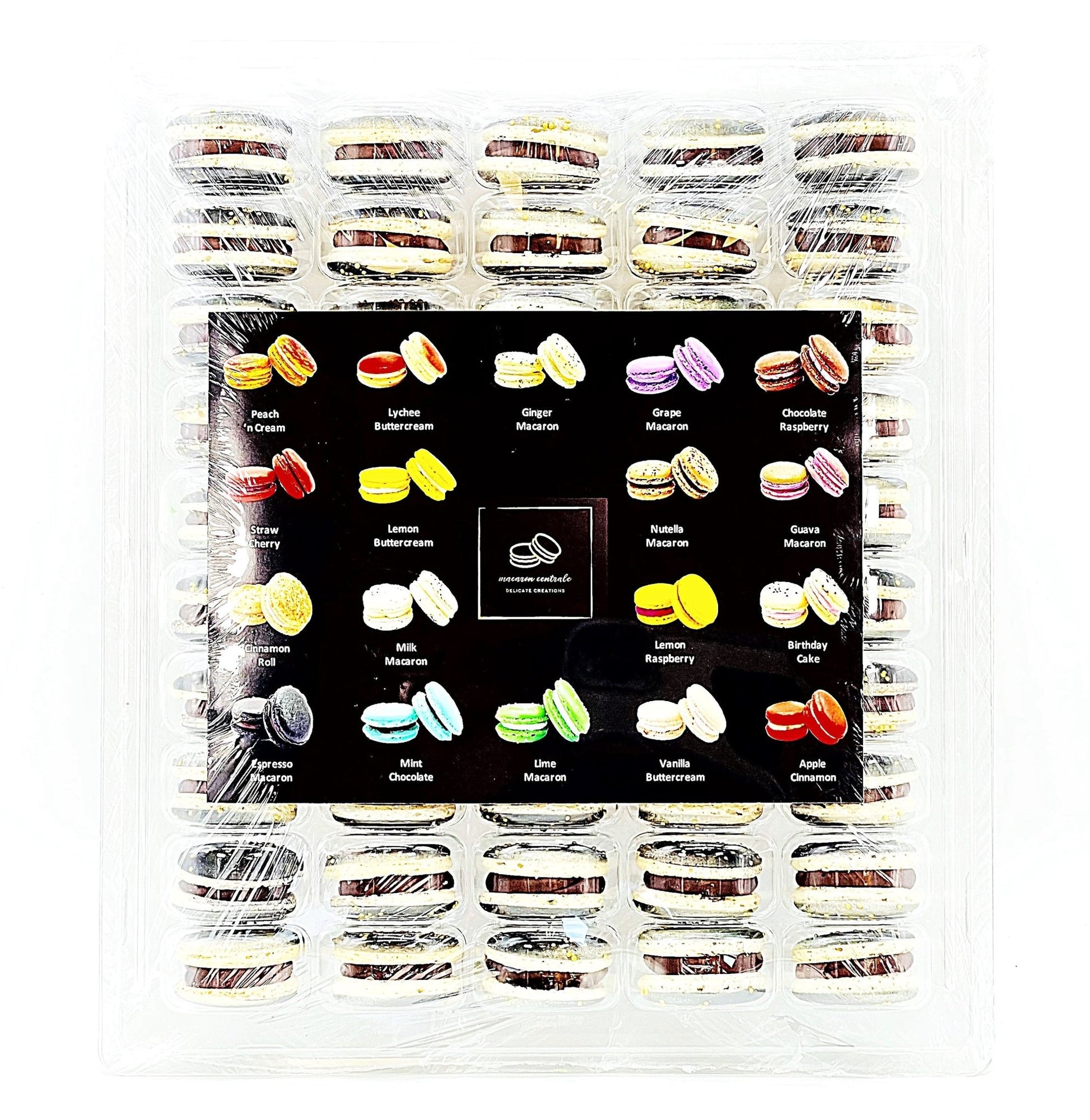 50 Pack Dark Chocolate Milk Jam French Macaron Value Pack - Macaron Centrale