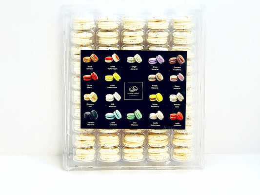 50 Pack Gourmet Vanilla French Macaron Value Pack - Macaron Centrale