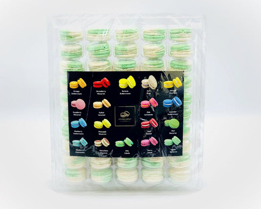 50 Pack Green Tea Latte French Macaron Value Pack - Macaron Centrale