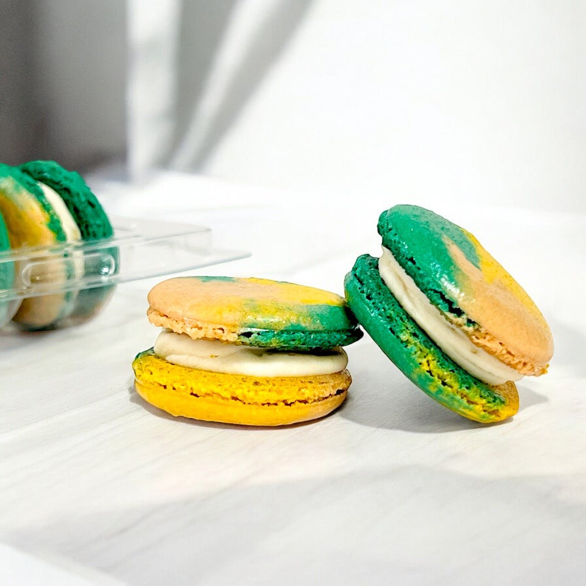 50 Pack Hazel Pistachio French Macaron Value Pack - Macaron Centrale