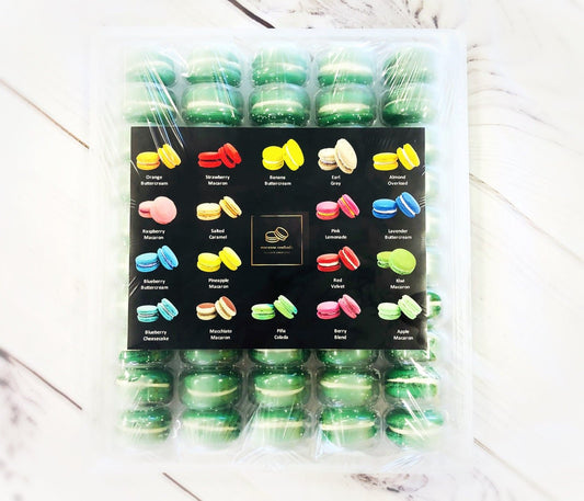 50 Pack Lime French Macaron Value Pack - Macaron Centrale