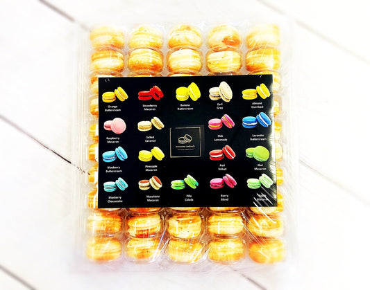 50 Pack Mango Cheesecake French Macaron Value Pack - Macaron Centrale