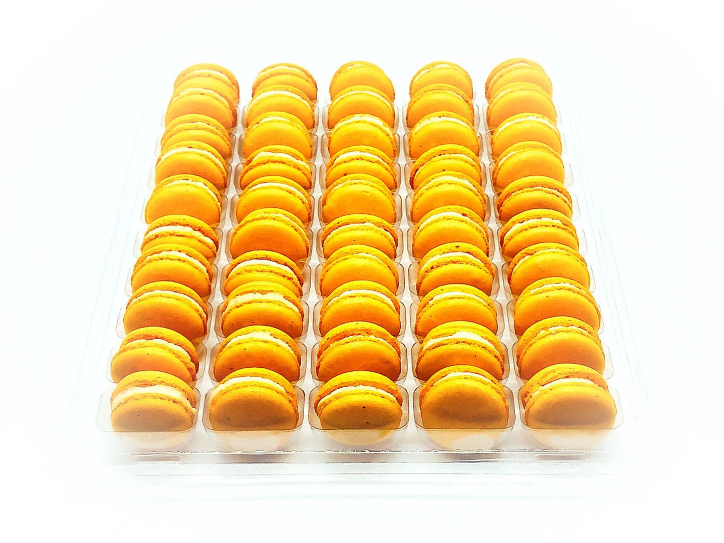 50 Pack Orange Cream French Macaron Value Pack - Macaron Centrale