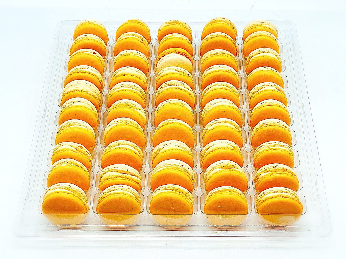 50 Pack Orange Pumpkin French Macaron Value Pack - Macaron Centrale