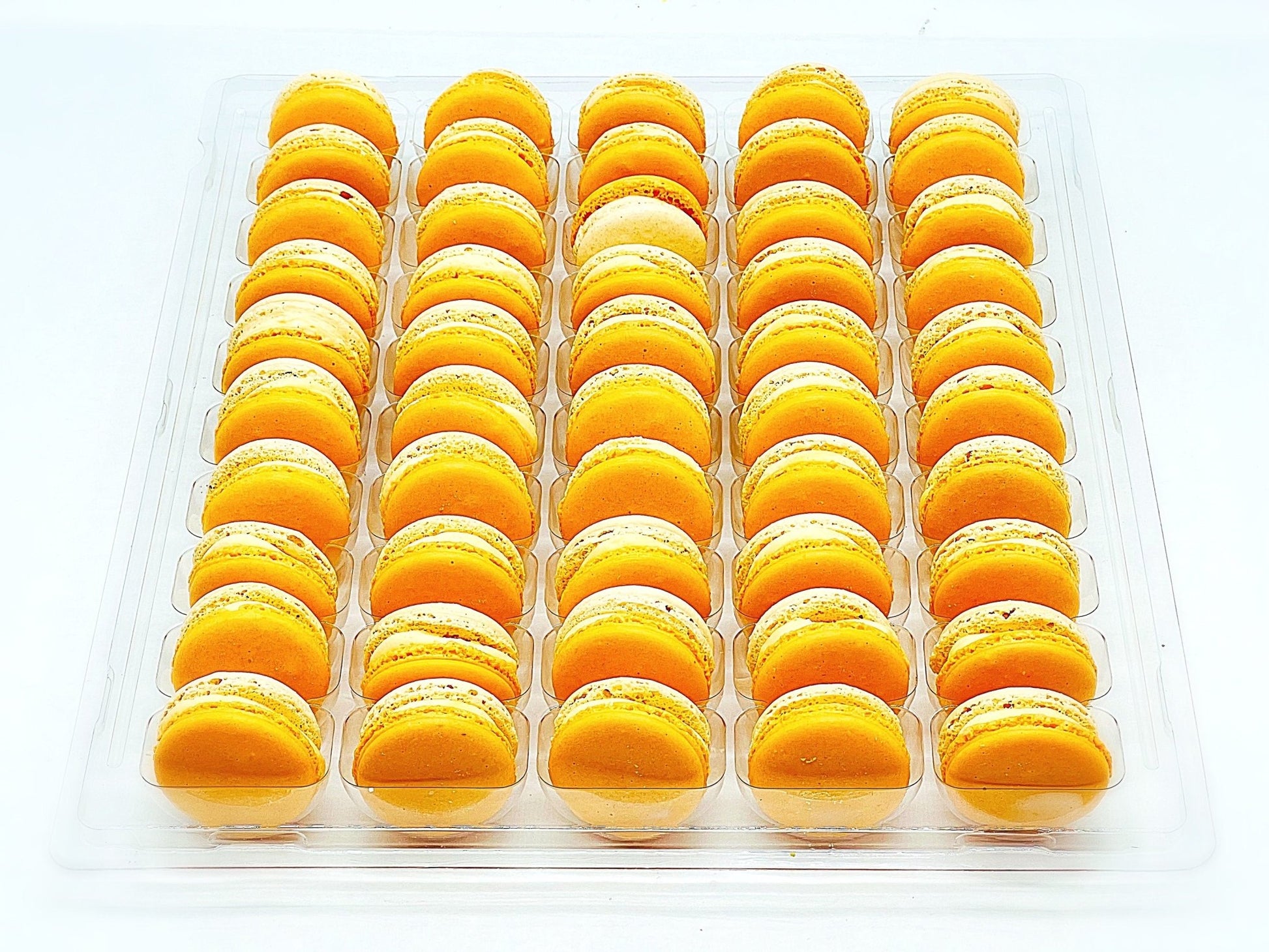 50 Pack Orange Pumpkin French Macaron Value Pack - Macaron Centrale