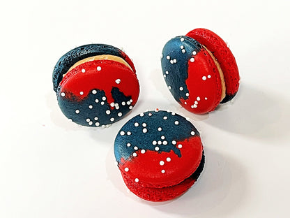 50 Pack Patriotic Caramel | Red, Navy Blue & White - Macaron Centrale