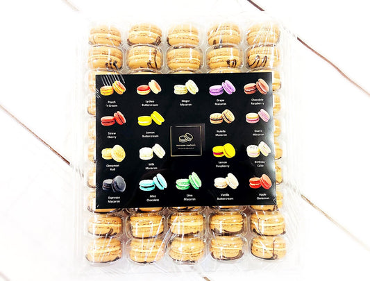 50 Pack Peanut Chocolate French Macaron Value Pack - Macaron Centrale